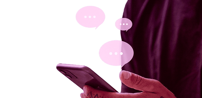 Tattooed man texting on social media